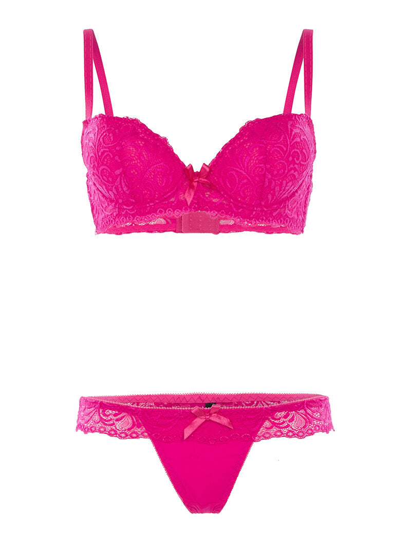 Ensemble SG et string à dentelle - fushia - 3