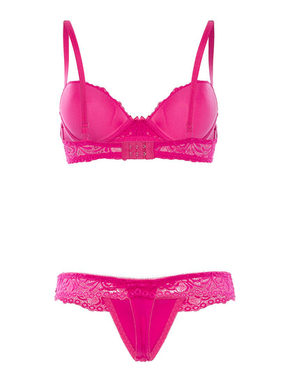 Ensemble SG et string à dentelle - fushia - 2