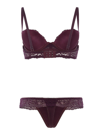 Ensemble SG et string à dentelle - violet - 2
