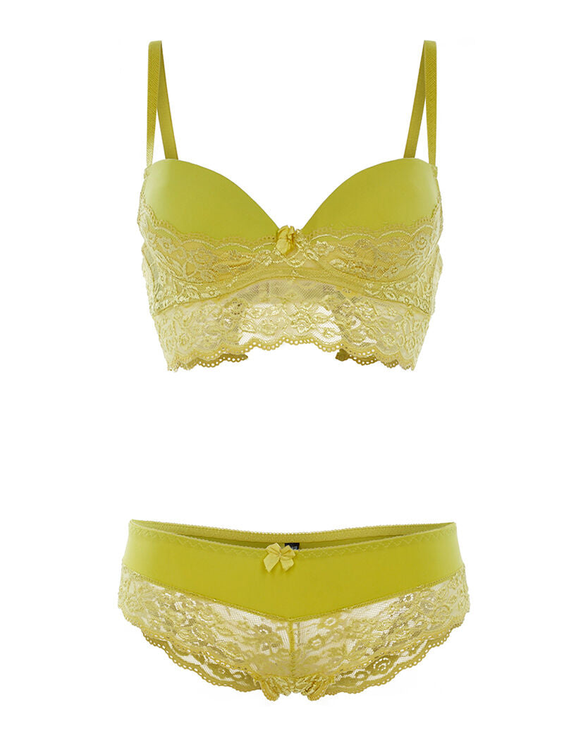 Ensemble SG et culotte dentelle - vert anis - 1