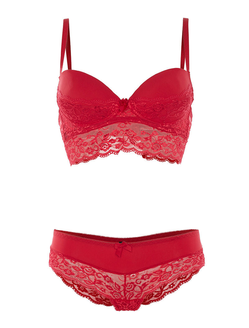 Ensemble SG et culotte dentelle - rouge - 3