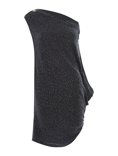 Robe pailletée asymétrique - argent - 2