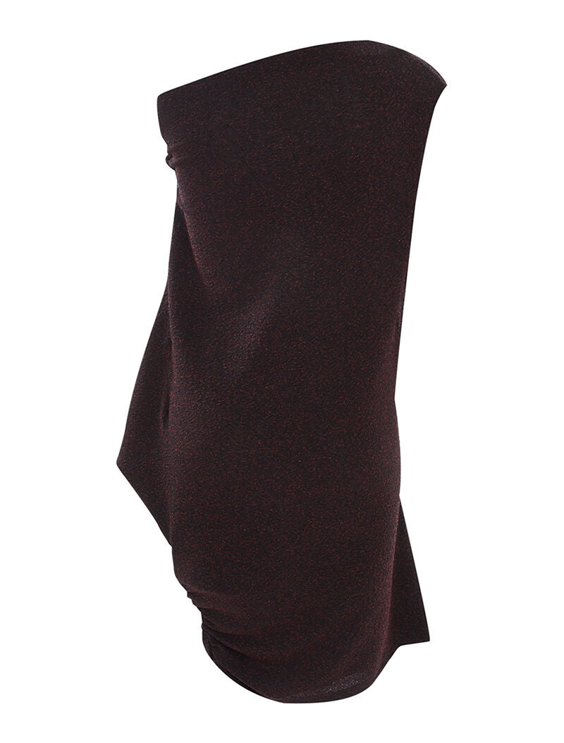 Robe pailletée asymétrique - rouge - 2