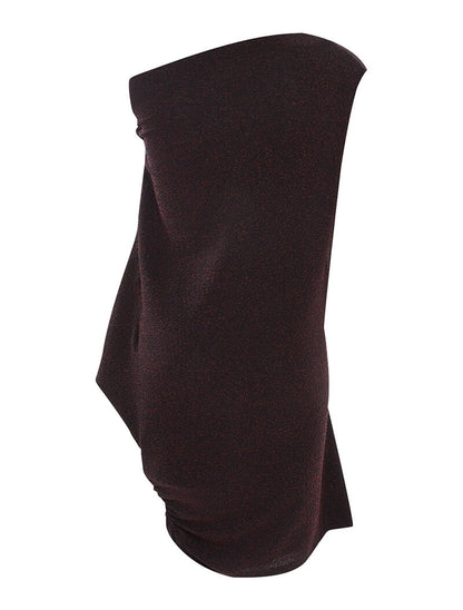 Robe pailletée asymétrique - rouge - 2