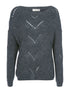 Pull court effet tricot - gris foncé - 1