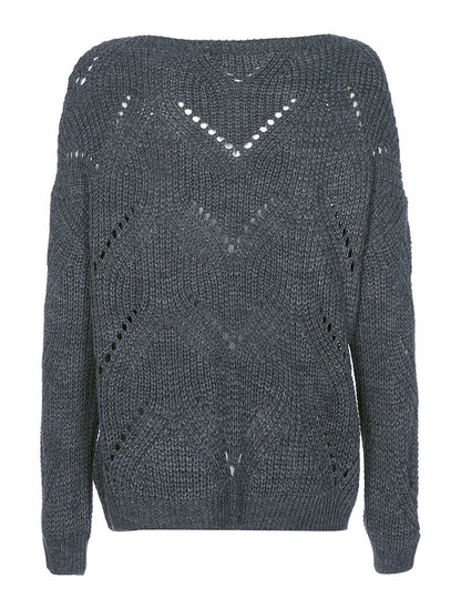 Pull court effet tricot - gris foncé - 2