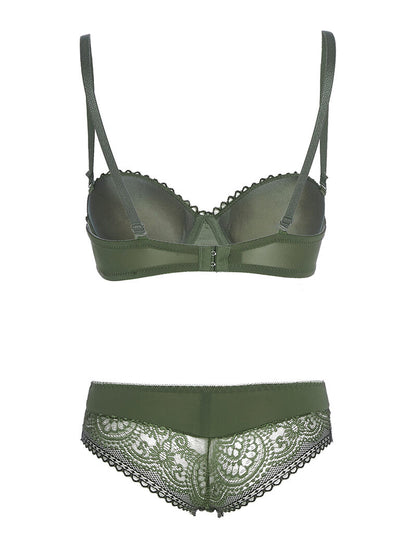 Ensemble SG et culotte dentelle - kaki - 2