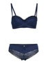 Ensemble SG et culotte dentelle - marine - 1