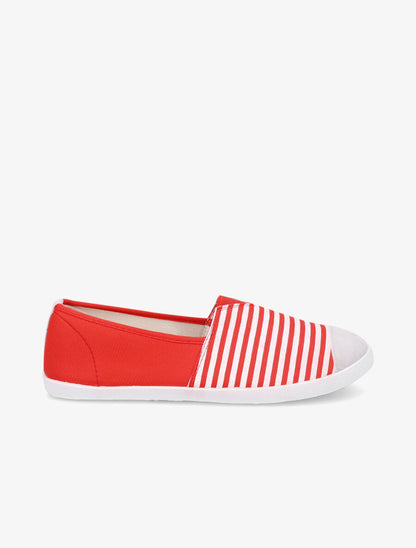 Slip - on rayées rouge - 5