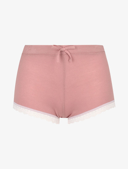 Ensemble caraco et shorty côtelés - Rose - 4