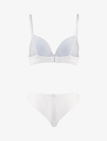 Ensemble en dentelle graphique - Blanc - 2