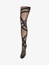 Collants en voile style ruban - Noir - 1