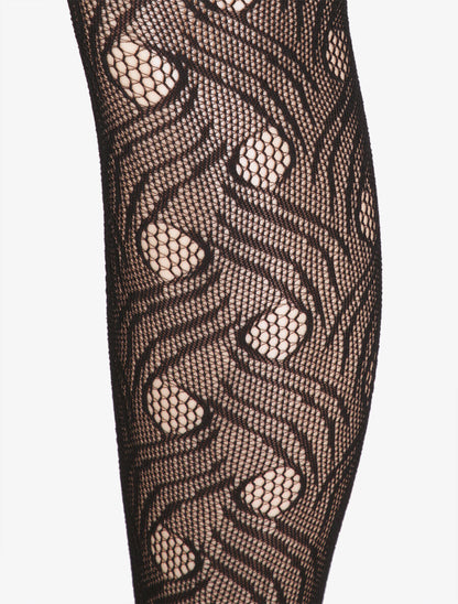 Collants en résille effet déchiré - Noir - 2