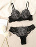 Ensemble à broderie contrastante - Noir - 1