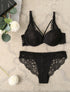 Ensemble à bords dentelle et lace out - Noir - 1