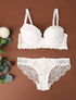Ensemble en dentelle ajourée - Blanc - 1