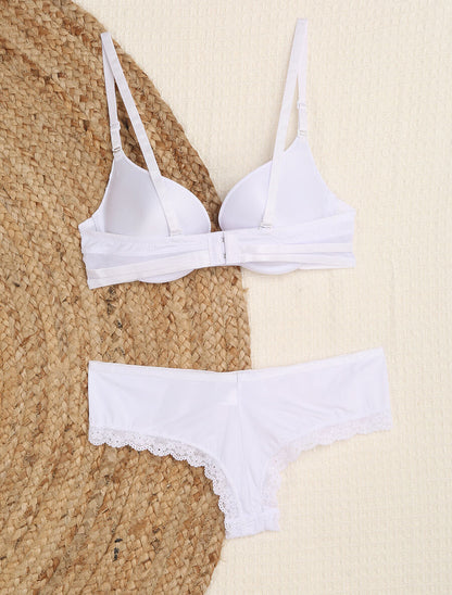 Ensemble à liseré en tulle - Blanc - 2