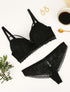 Ensemble à bords dentelle et lace out - Noir - 1