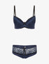 Ensemble SG et culotte à dentelle - marine - 1
