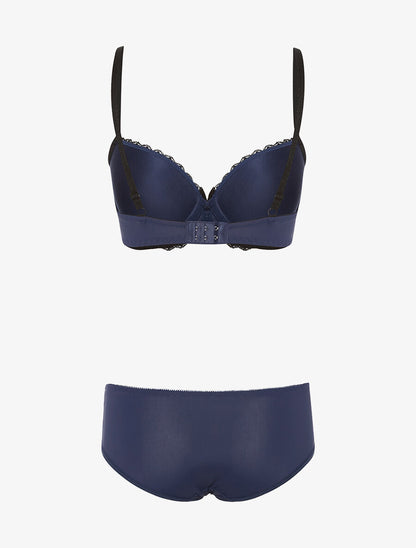 Ensemble SG et culotte à dentelle - marine - 2