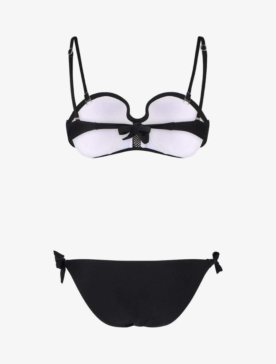 Bikini à détail en dentelle - Noir - 2
