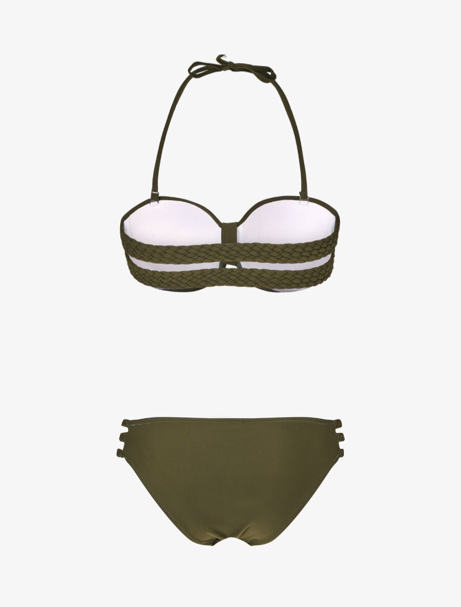 Bikini à bandes tressées - Kaki - 2