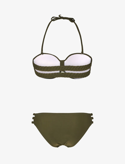 Bikini à bandes tressées - Kaki - 2