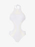 Maillot une pièce à empiècements en résille - Blanc - 1