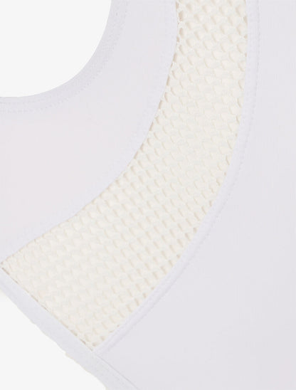 Maillot une pièce à empiècements en résille - Blanc - 3