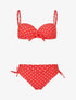 Bikini à pois et noeud - Rouge - 4