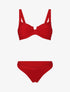 Bikini côtelé échancré - Rouge - 4