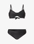 Bikini satiné et plissé - Noir - 1