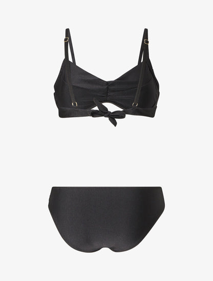 Bikini satiné et plissé - Noir - 2