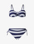 Bikini à lacet imprimé rayures - Marine - 5