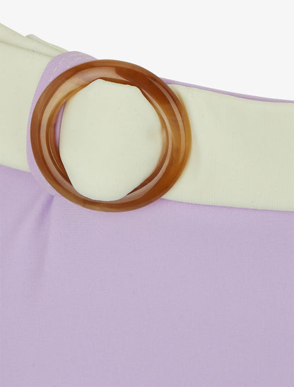 Bikini brassière et culotte montante ceinturée - Lilas - 3