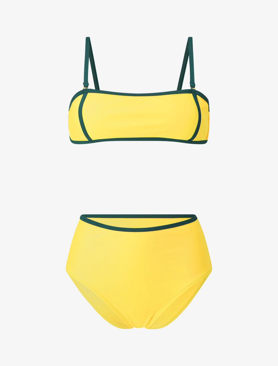 Bikini à liserés contrastants - Jaune - 4