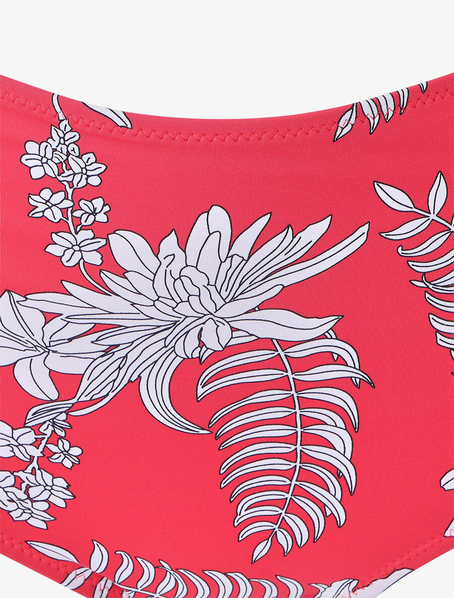Bikini à brassière bi-matière - Rouge - 3