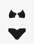 Bikini échancré à anneau - Noir - 1