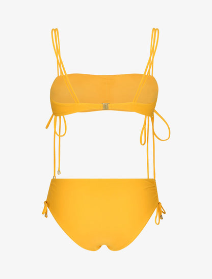Bikini à brassière à jeu de liens - Jaune moutarde - 2