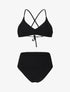Bikini uni dos croisé - Noir - 1