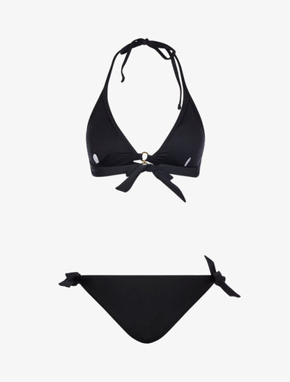 Bikini triangle à detail anneaux - Noir - 2