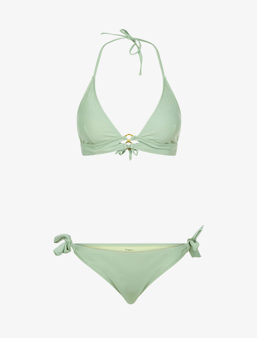 Bikini triangle à detail anneaux - Vert d&