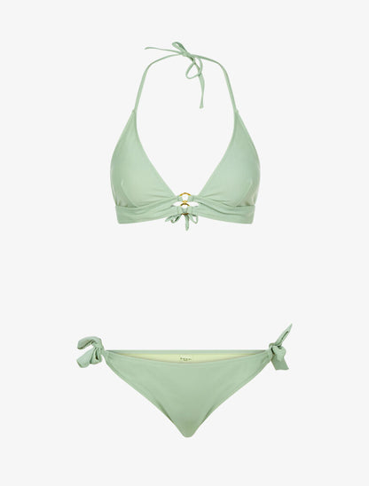 Bikini triangle à detail anneaux - Vert d&