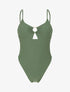 Maillot de bain une pièce échancré - Kaki - 1