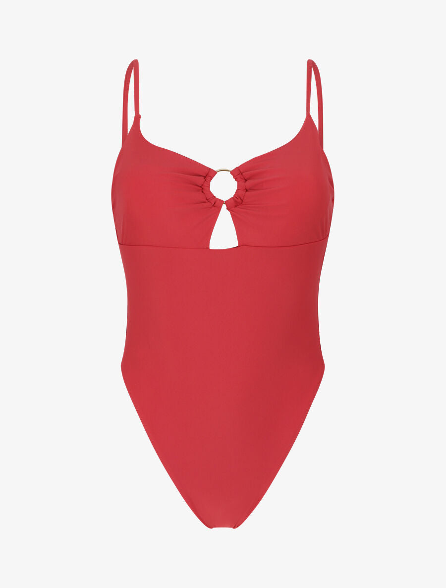Maillot de bain une pièce échancré - Bois de rose - 5