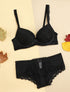 Ensemble à bord bande élastiquée et shorty - Noir - 4
