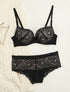 Ensemble ampliforme échancré et shorty - Noir/nude - 1