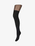 Collants en voile stylisé - Noir - 1