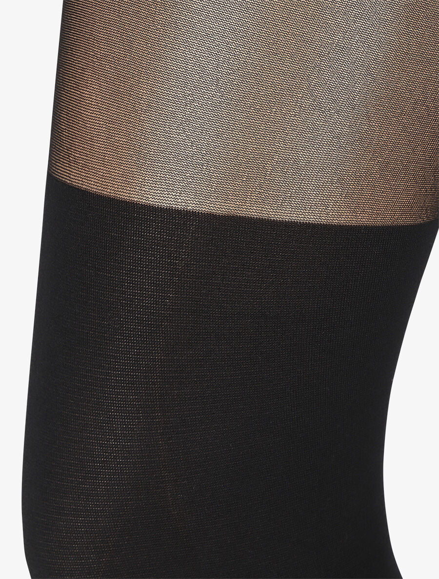 Collants en voile stylisé - Noir - 2