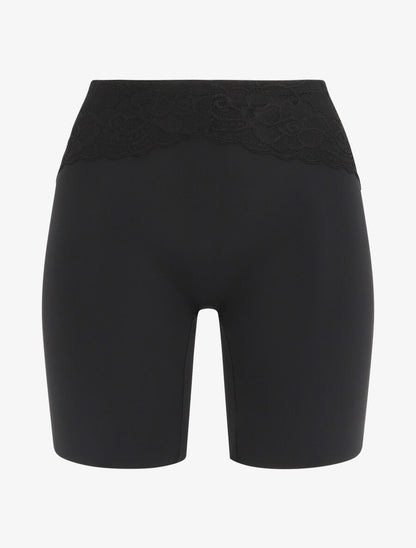 Short gainant taille haute en dentelle - Noir - 4